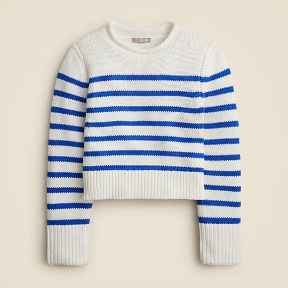 J. Crew Heritage cotton Rollneck™ sweater in stripe Size XS - Picture 2 of 10